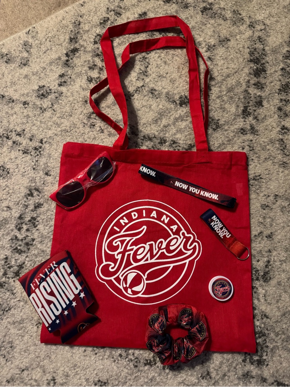 Indiana Fever Red Logo Tote Bag with Prizes